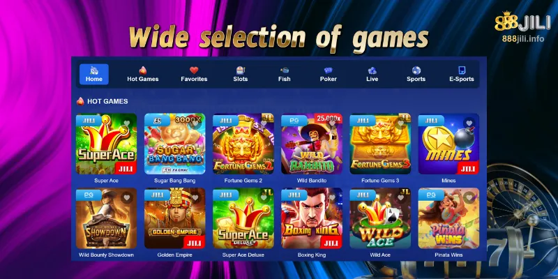 Wide selection of games